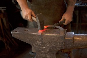 Working at the Benjamin Blacksmith Shop