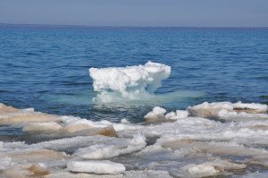 The thawing ice forming on the Great Lakes helps increase water levels with the peak usually somewhere in July.