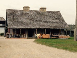 Work on the new exhibit began the day after Colonial Michilimackinac closed in October 2015. Crews removed a large glass barrier as well as furniture, artifacts, and signs from the old exhibit.