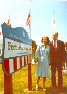 President Gerald Ford and First Lady Betty Ford visit Fort Mackinac. 1975