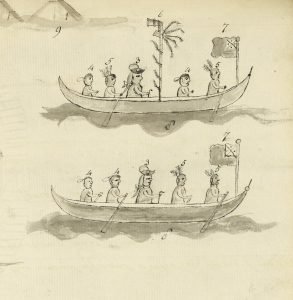 A combined British-Native force from Fort Edward Augustus helped diffuse tensions at Michilimackinac following the attack of 1763. Courtesy of British Library