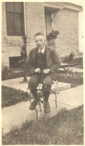 Chester Marshall, nephew of keeper George Marshall, plays near the water pump behind the keepers’ quarters.
