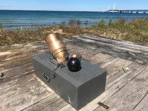 Small bronze mortars, which fired explosive shells in a high arc, also made up part of Fort Mackinac’s early defenses.