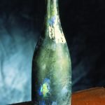 An intact champagne bottle that was excavated in 1981