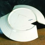 A mostly intact plate that was issued by the US Quartermaster's Department