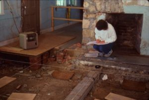 An image from the 1980s showing archaeological work at the Wood Quarters