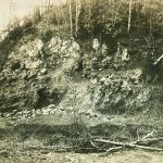 Rock bluffs at the Durrell or Mill Creek Quarry, circa 1915