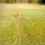 A large field for overflow parking at Mackinac Island Airport. 