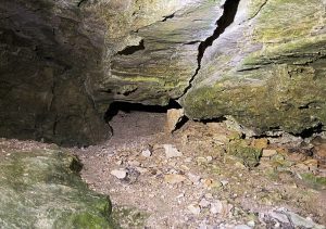 A covered cave on Mackinac Island