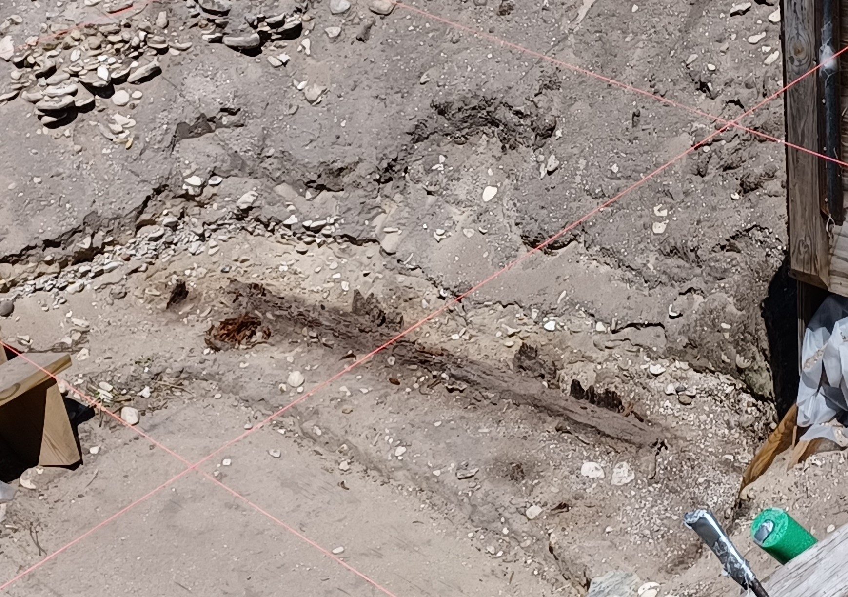 One of the cellars in the archaeological dig at Colonial Michilimackinac.