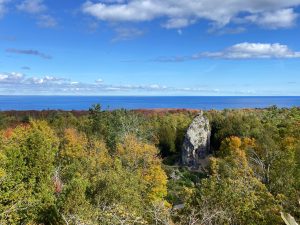 A view of Sugar Loaf from Point Lookout in Autumn.