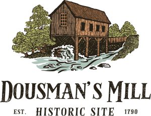 A logo for Dousman's Mill, a site created after the American Revolution. 