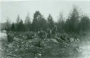 Dog with Soldiers at Shooting Range
