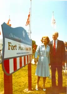 President Gerald Ford and First Lady Betty Ford visit Fort Mackinac. 1975