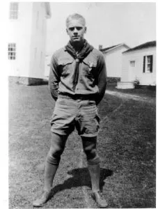 A young Gerald Ford in 1929 as an Eagle Scout serving at Fort Mackinac as part of the Governor's Honor Guard.