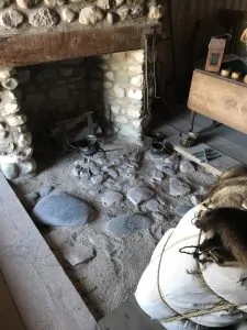 The original hearth at Ezekiel Solomon's house at Michilimackinac. Solomon was possibly Michigan's first Jewish settler.