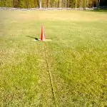 A large field for overflow parking at Mackinac Island Airport. 