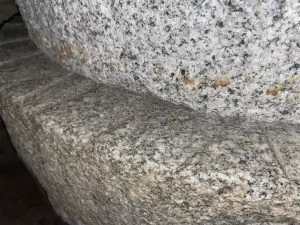 Close up of the millstones at Mill Creek showing ridges.