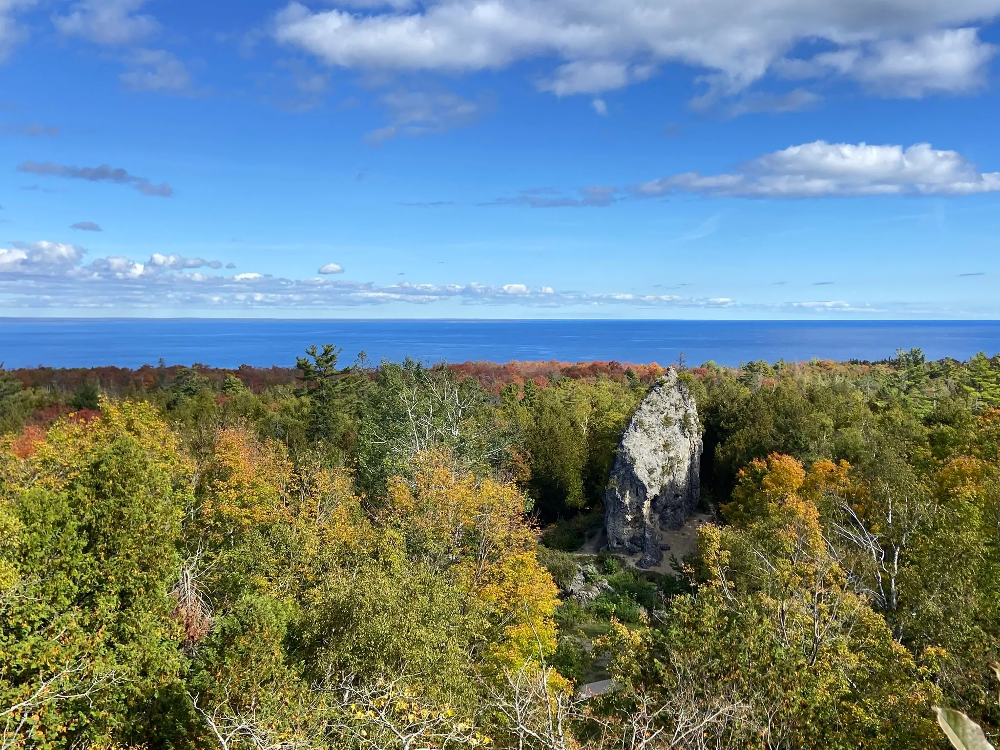 A view of Sugar Loaf from Point Lookout in Autumn.