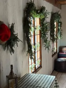 Holiday decorations at Colonial Michilimackinac in Mackinaw City. 